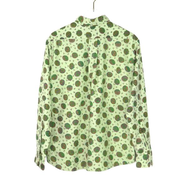 Alexander's 1970s Vintage Green Paisley Retro Button Down Blouse Medium - Picture 5 of 7